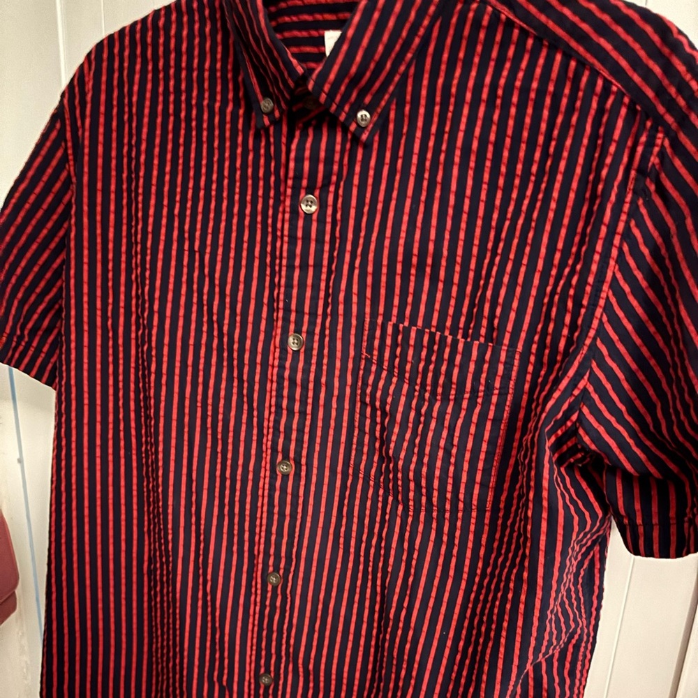 Men's Striped Shirt - Red and Black